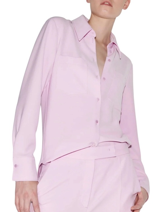 Luisa Cerano Tops - Luisa Cerano Gabardine Keyhole Crepe button down shirt Sz 6 excellent condition